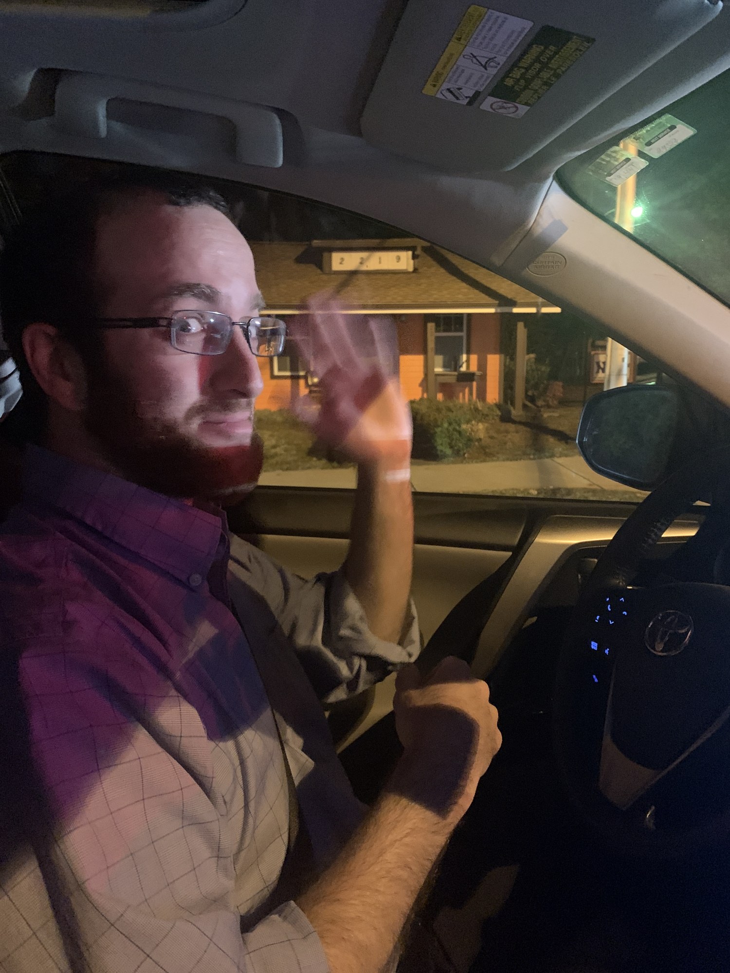 Maxwell Sissman picking me up from the airport, October 2019