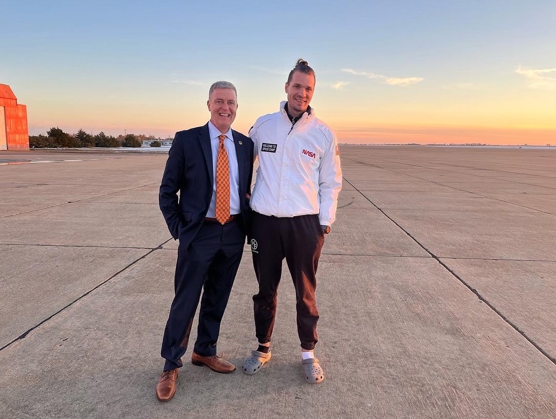 With Craig Smith on the runway at Burns Flat