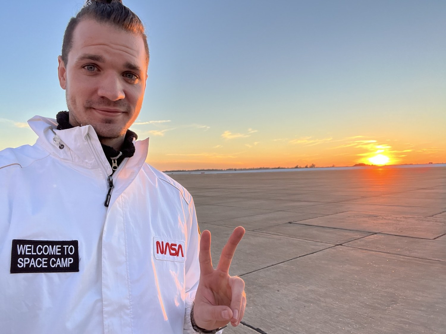 Sunset on the runway at Burns Flat