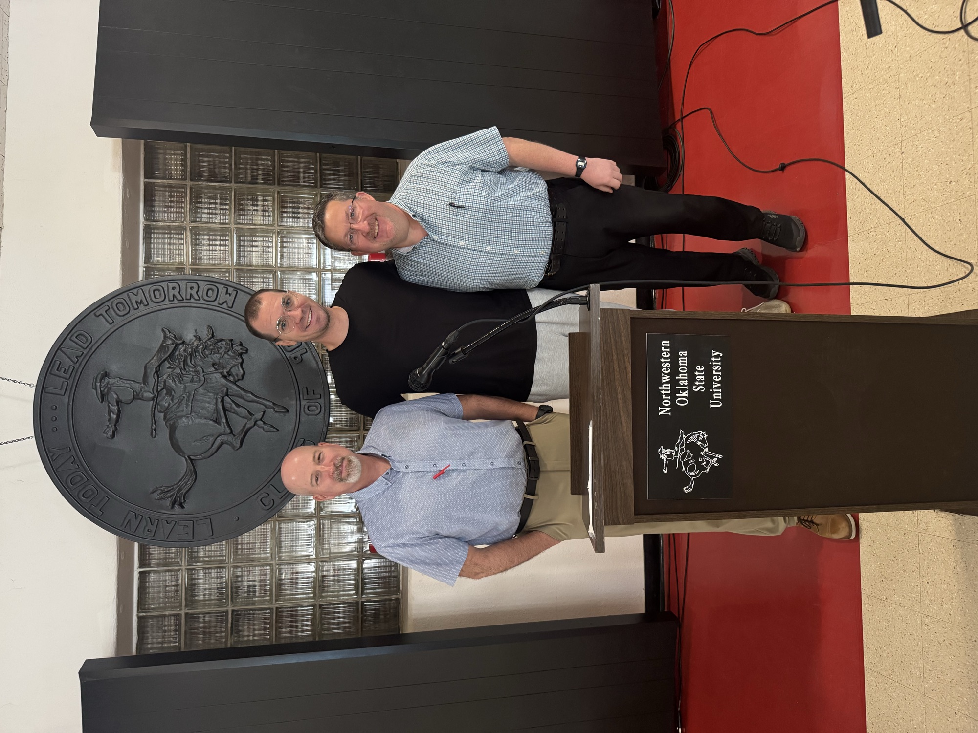 Aaron Mason, Joshua Waters, and Eric Schmaltz at Northwestern Oklahoma State University