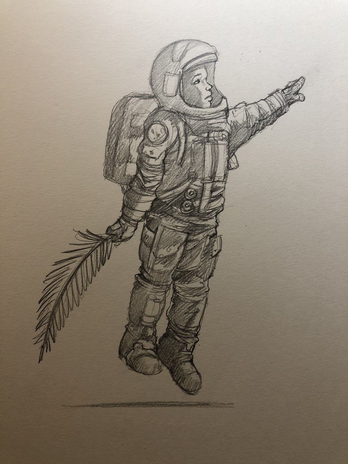 First child astronaut drawing